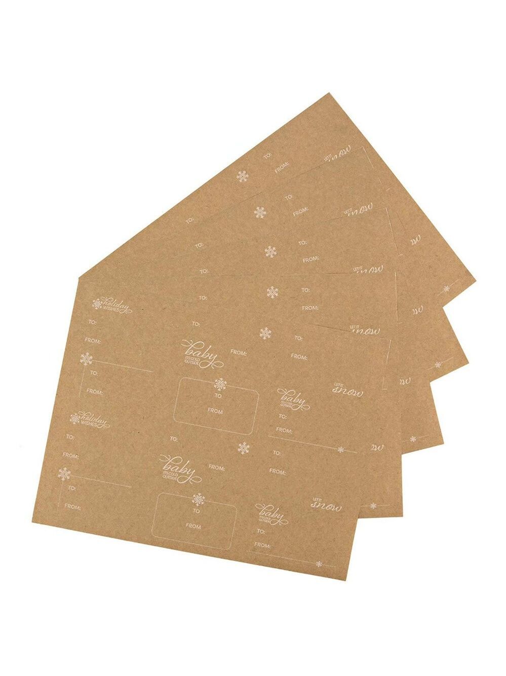 60 Kraft Christmas Holiday to & from gift tags